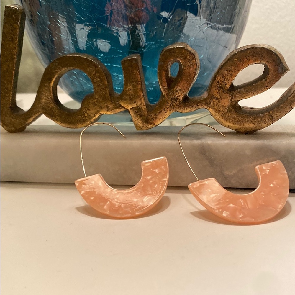 Modern Pink Crescent Earrings Jewelry